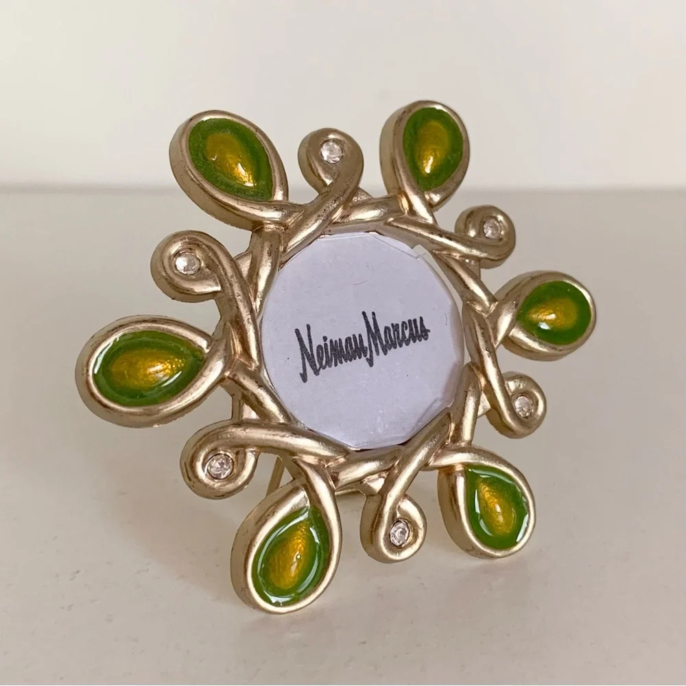 Jay strongwater crystal and enamel frame pin